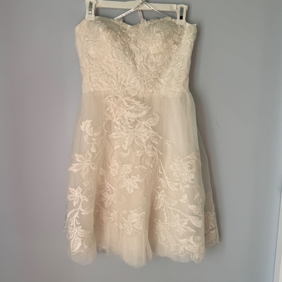 Db Studio Dresses & Skirts - Db Studio White Lace Mini Dress Rehearsal Dinner Bride Reception Wedding Dress 6